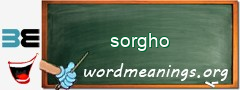 WordMeaning blackboard for sorgho